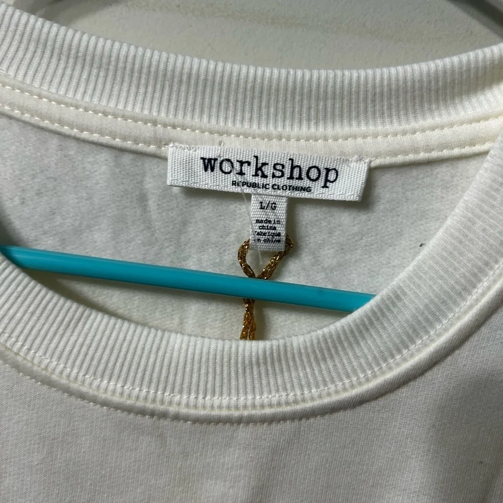 Workshop Republic Clothing  off white Cream Teddy Bear Sweatshirt - Picture 3 of 6